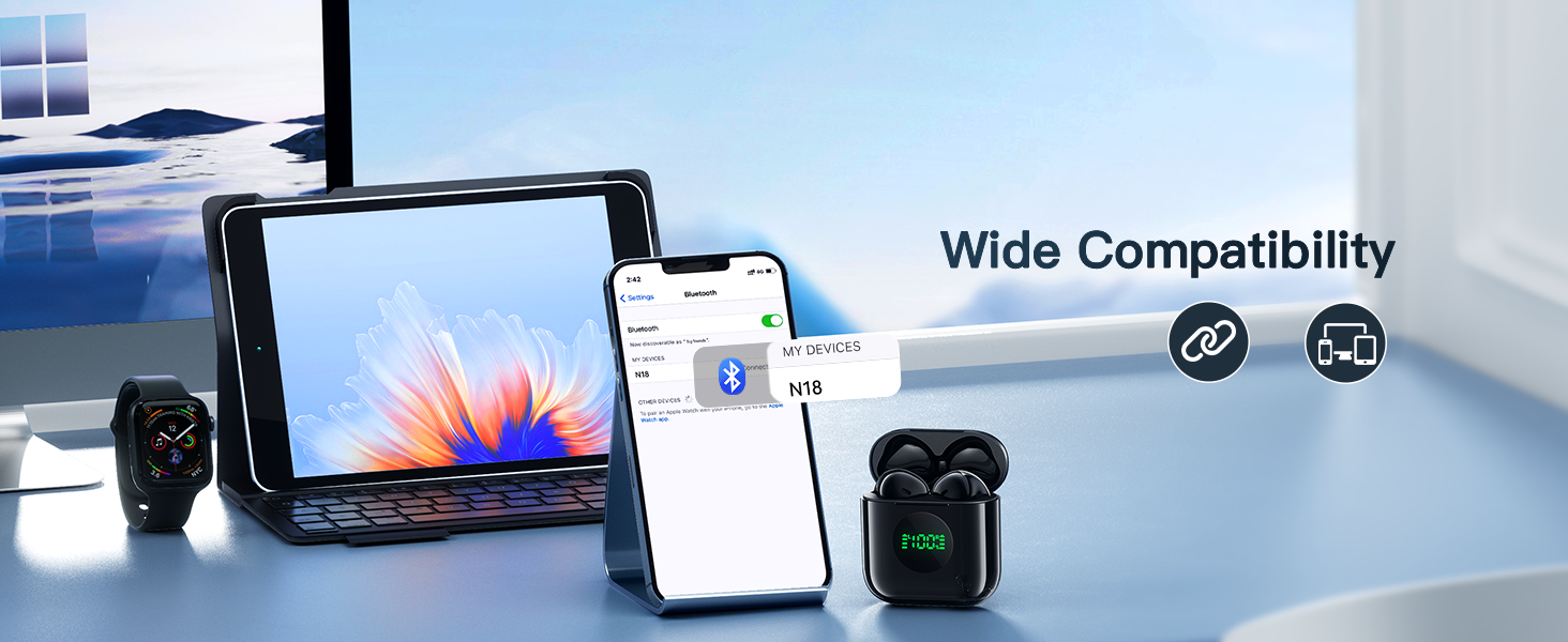 wide compatibility Bluetooth earbuds